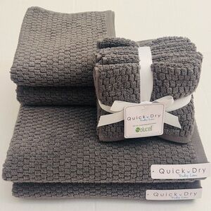 8pc TRULY LOU 100% Cotton Quick Dry Bath Towel Set - Molten Lead